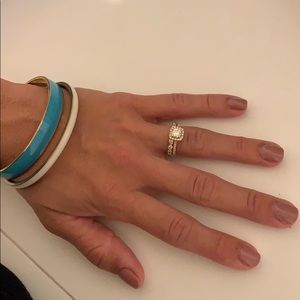 White and blue/gold JCrew bangle